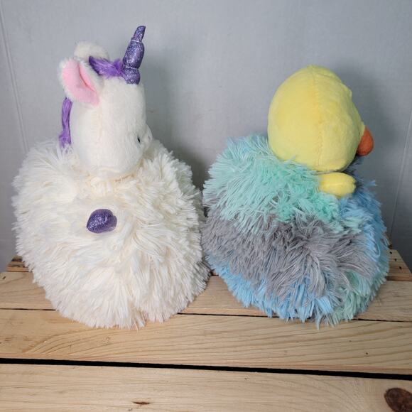 Set of 2 HUG Fuzzy Plushes: Fluffy Unicorn & Fluffy Duck - NWT - Picture 2 of 8